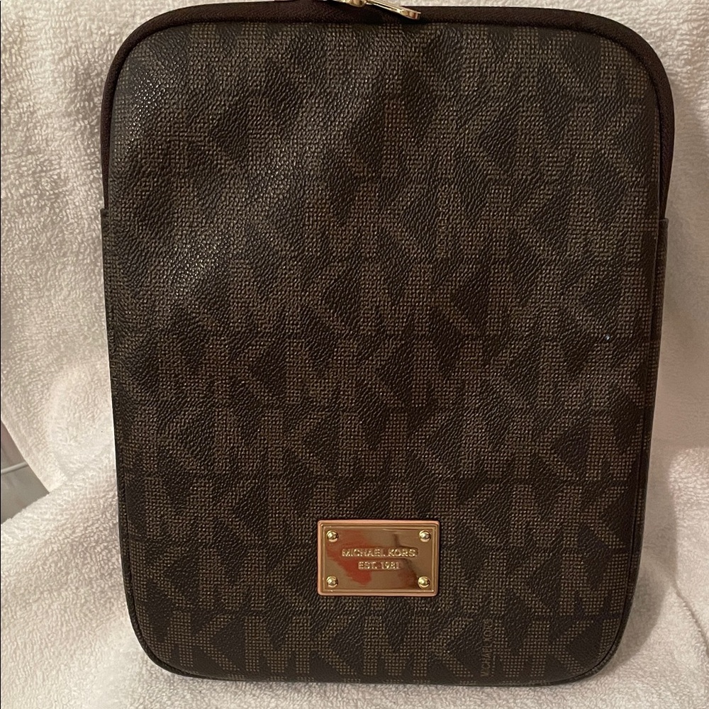 Michael Kors Dark Brown Travel Tablet /IPad Bag